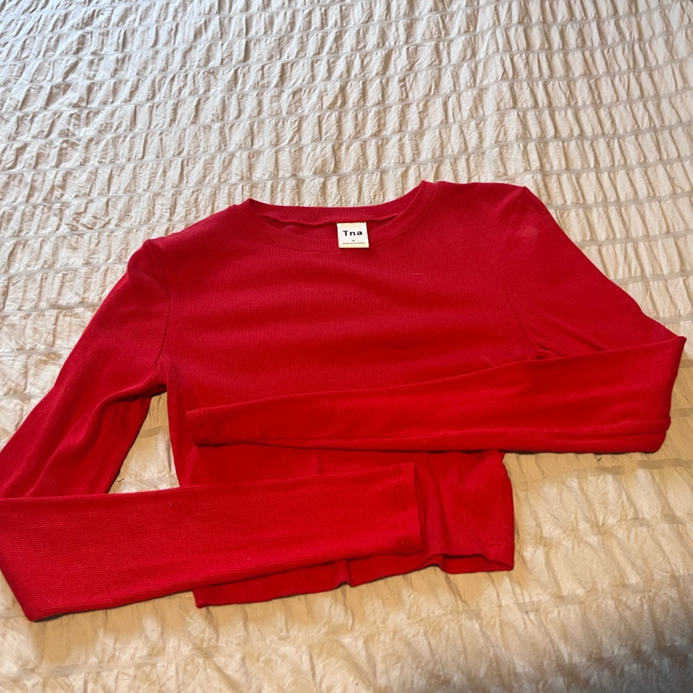 TNA Cropped Red Long Sleeve